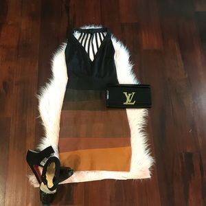 🎉HP🎉 Black & Orange Bodycon Dress